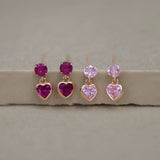 Heart Drop Stud Earrings - Anygolds