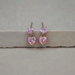 Heart Drop Stud Earrings - Anygolds