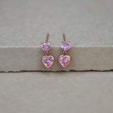 Heart Drop Stud Earrings - Anygolds