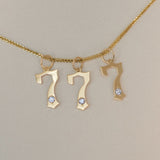 Diamond Gothic Number Pendant