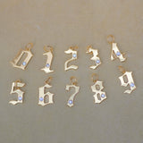 Diamond Gothic Number Pendant