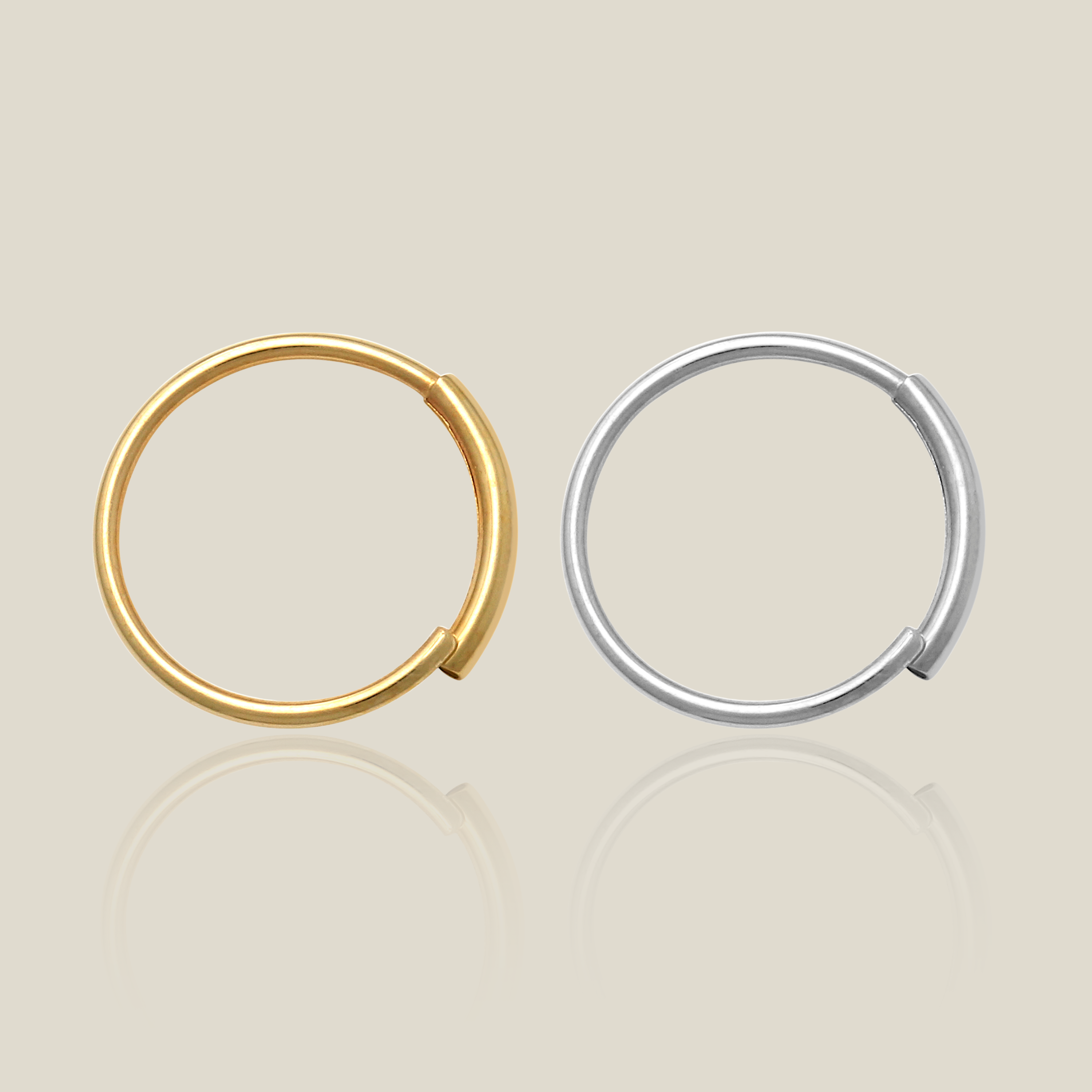 Plain Thin Ring Hoop - Anygolds