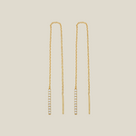 Skinny Bar Line Threader Drop Earrings - Anygolds