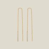 Skinny Bar Line Threader Drop Earrings - Anygolds