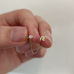 14K Solid Gold LOVE Chain Double Stud Earring – Anygolds