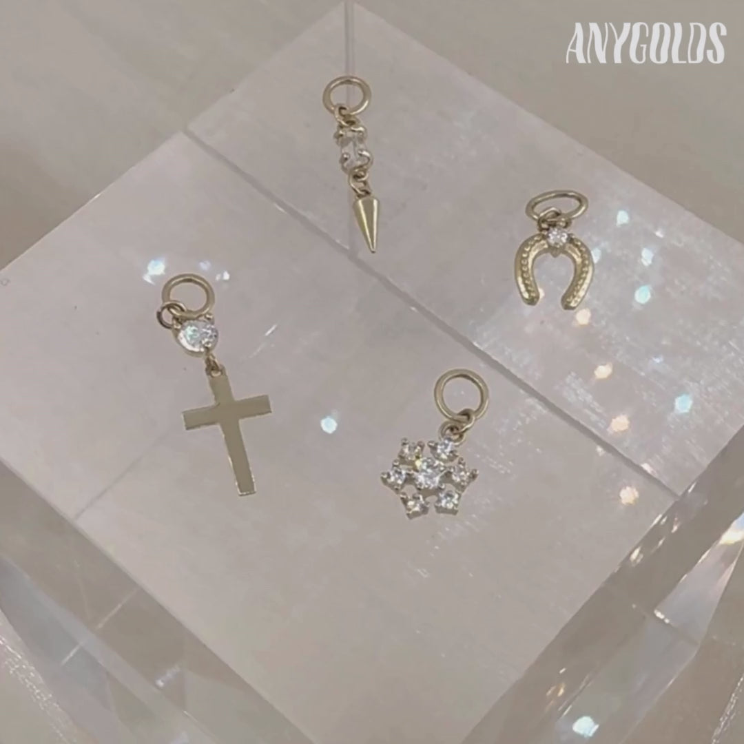 Stone & Cross Charm - Anygolds