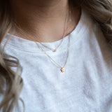 14K Solid Gold Diamond Star Pendant Chain Necklace - anygolds