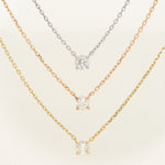 Simple 14K Solid Gold Diamond Chain Necklace