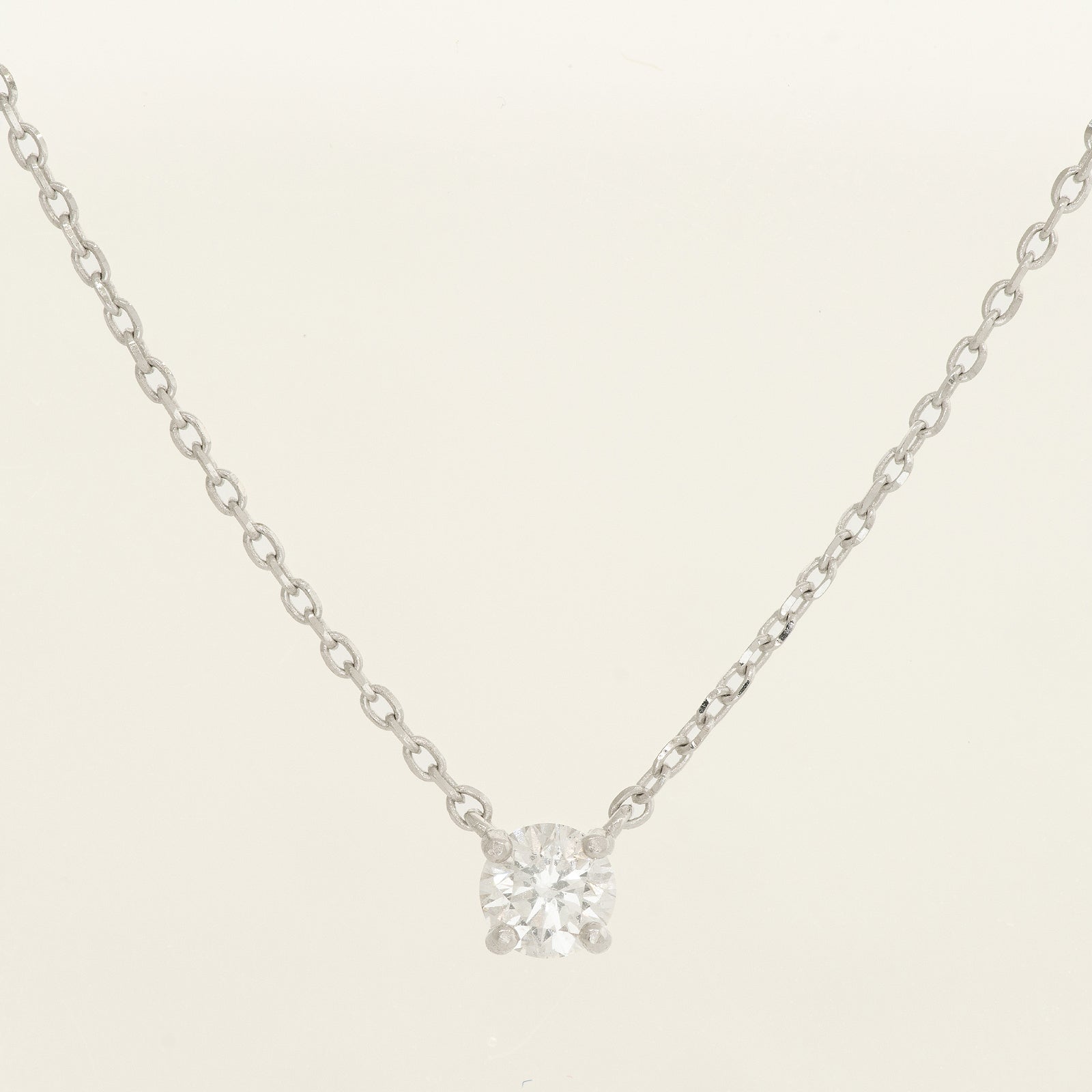 Simple White Gold and Diamond Chain Necklace