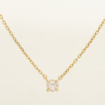 Simple Yellow Gold and Diamond Chain Necklace