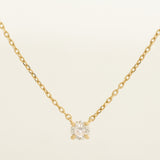 Simple Yellow Gold and Diamond Chain Necklace