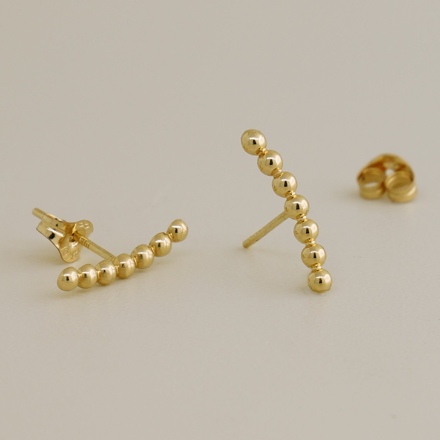 Buy 14K Solid Gold Climber Stud Earrings 