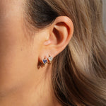 Buy Birthstone CZ Heart Huggie Hoop Earrings