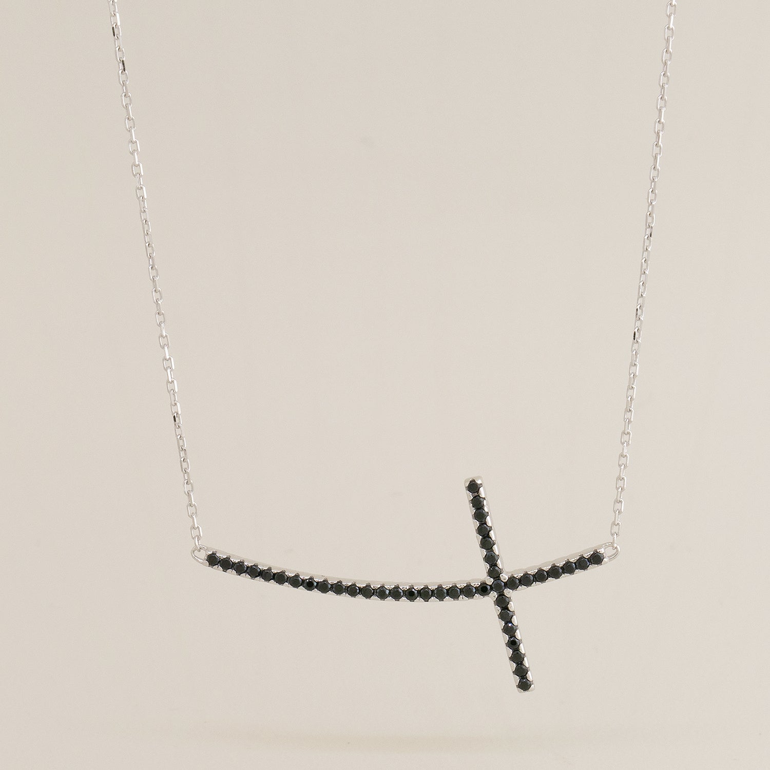 White Gold Reversible Gold Cross Necklace
