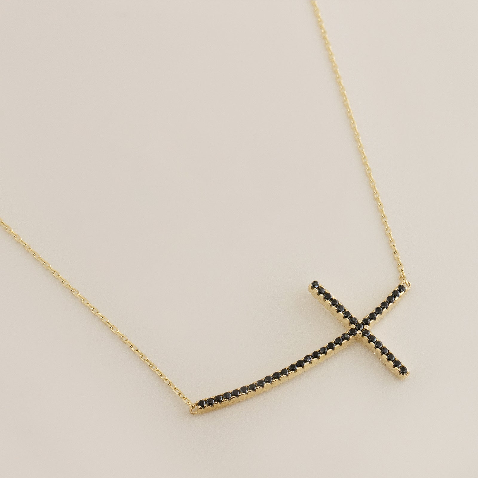 Reversible Gold Cross Necklace