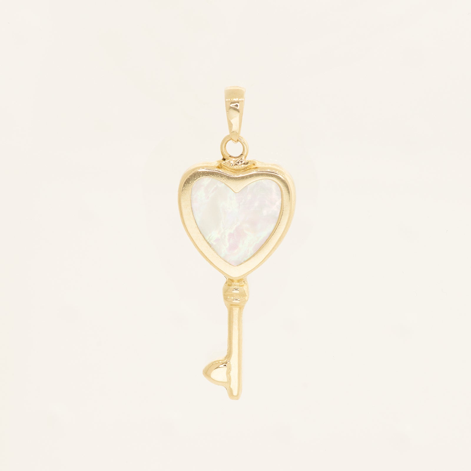 Gemstone Heart Key Pendant