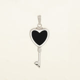Gemstone Heart Key Pendant
