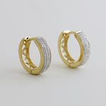 0.22ctw 14K Solid Gold Diamond Huggie Hoop Earrings
