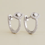 Diamond Evil Eye Hoop Earrings - Anygolds