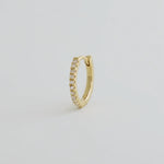 14K Solid Gold Diamond Round Eternity Hoop (Single, Pair) – Anygolds