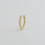 14K Solid Gold Diamond Round Eternity Hoop (Single, Pair) – Anygolds