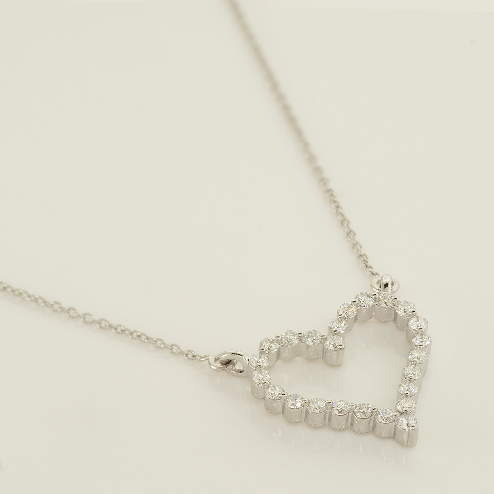 White Gold Heart Diamond Necklaces