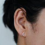 Crescent Diamond  Luna Stud Earrings