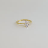 14K Solid Gold Diamond Hamsa Ring - anygolds