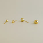 Gold Ball Stud Earrings 3mm-6mm