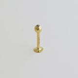 14K Solid Gold CZ Ball Labret Chin Piercing - anygolds