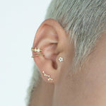 14K Solid Gold Mini Daisy Flower Stud (Internal | External) – Anygolds