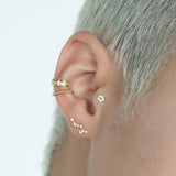 14K Solid Gold Mini Daisy Flower Stud (Internal | External) – Anygolds