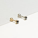 14K Solid Gold Black CZ Tragus - anygolds
