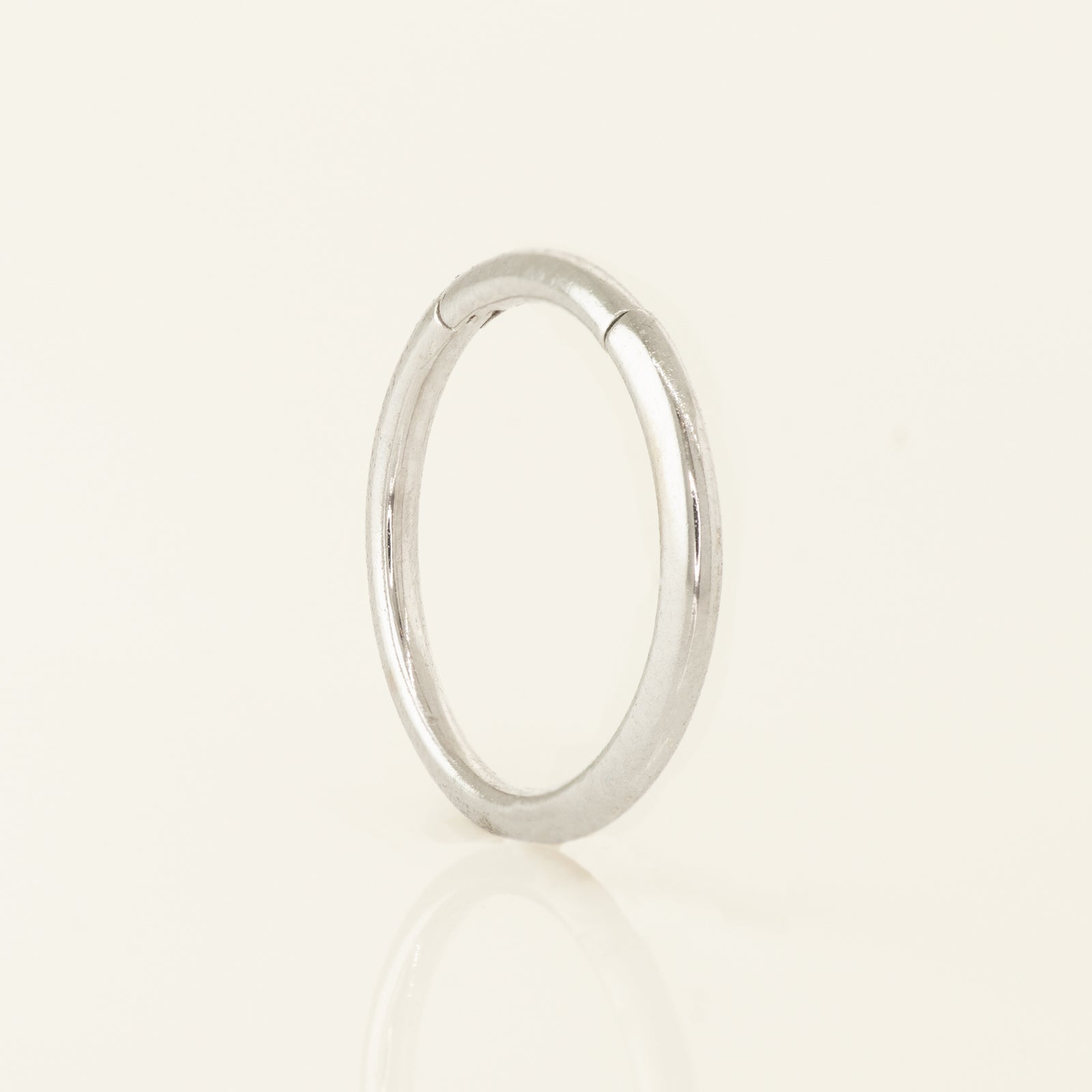 Solid Gold Plain Clicker Ear & Nose Hoop Ring