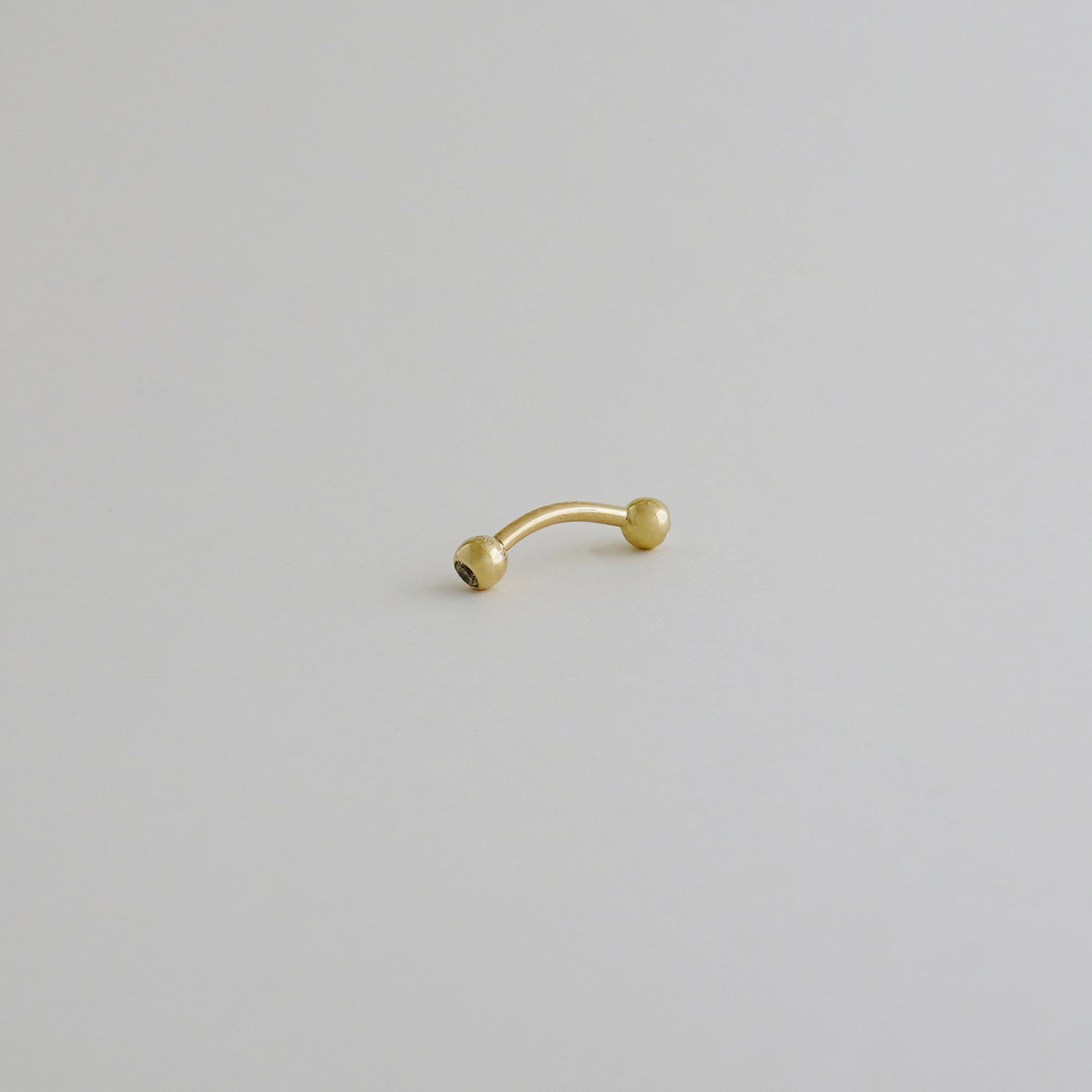 14K Solid Gold CZ Barbell Piercing - anygolds