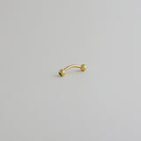 14K Solid Gold CZ Barbell Piercing - anygolds