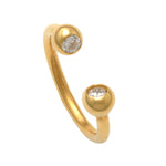 14K Solid Gold 2mm CZ Ball Horse Shoe Ear & Nose Piercing 16gauge - More Size Option - anygolds