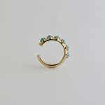 14K Solid Gold Turquoise Ear Cuff