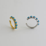 14K Solid Gold Turquoise Ear Cuff