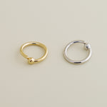 14K Solid Gold Plain Ball Ear & Nose Ring Piercing - anygolds