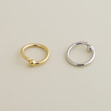 14K Solid Gold Plain Ball Ear & Nose Ring Piercing - anygolds
