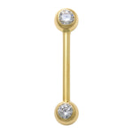 Double CZ Round Straight Barbell - Anygolds