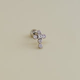 14K Solid Gold CZ Cross Tragus - anygolds