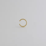 14K Solid Gold Beaded Ear Cuff