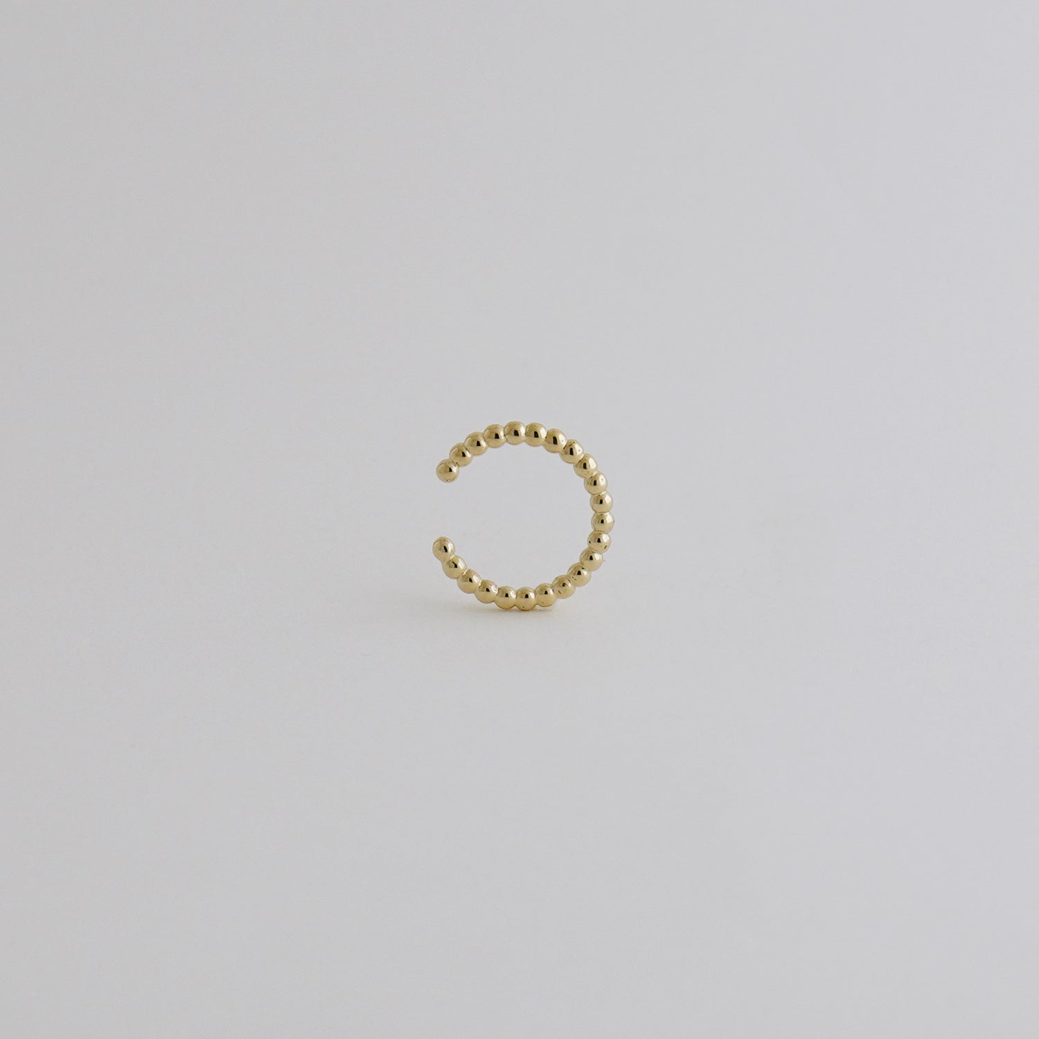 14K Solid Gold Beaded Ear Cuff