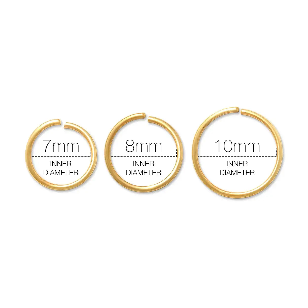 14K Solid Gold Seamless Continuous Hoop – Anygolds