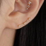 Curved Celestial Bar Diamond Ear Piercing
