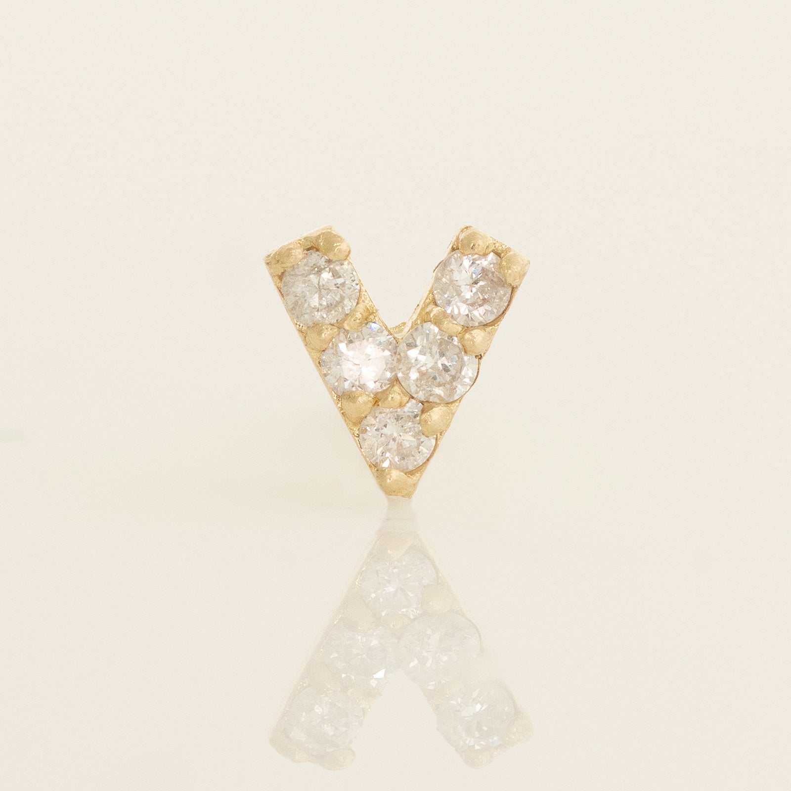 Yellow Gold 0.025ctw Diamond Ear Piercings