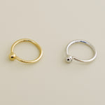 14K Solid Gold Captive Plain Ball Continuous Ring Ear & Nose Piercing - anygolds