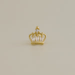 14K Solid Gold Tapered Baguette CZ Crown Ear Piercing 18gauge - anygolds